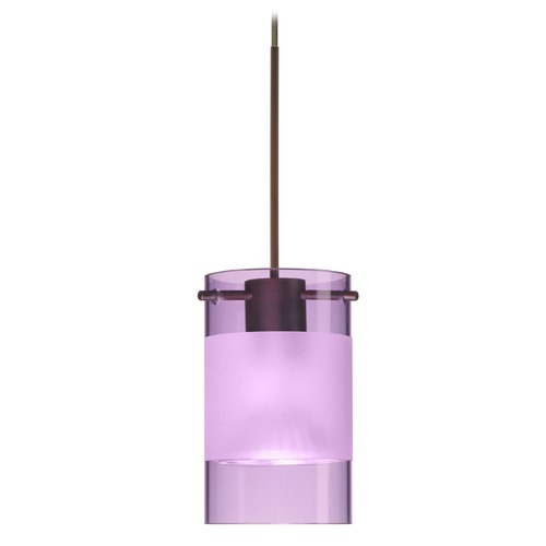 Besa Lighting Besa Lighting Scope Purple Frosted Glass Bronze LED Mini-Pendant Light 1XT-6524EA-LED-BR
