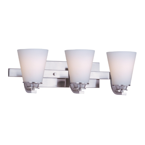 Maxim Lighting Conical Satin Nickel Bathroom Light by Maxim Lighting 9013SWSN