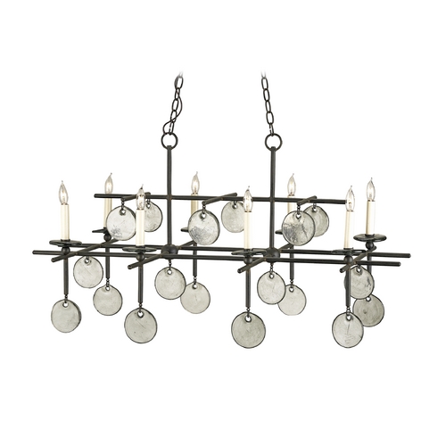 Currey and Company Lighting Sethos Rectangular Chandelier in Old Iron by Currey & Company 9124