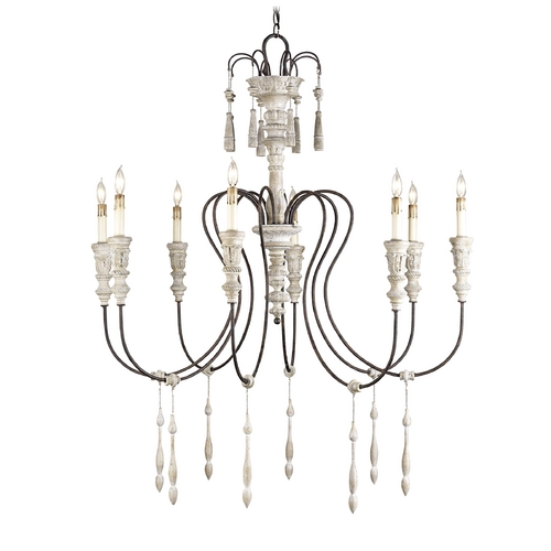 Currey and Company Lighting Hannah 40-Inch Chandelier in Stockholm White/Rust by Currey & Company 9120