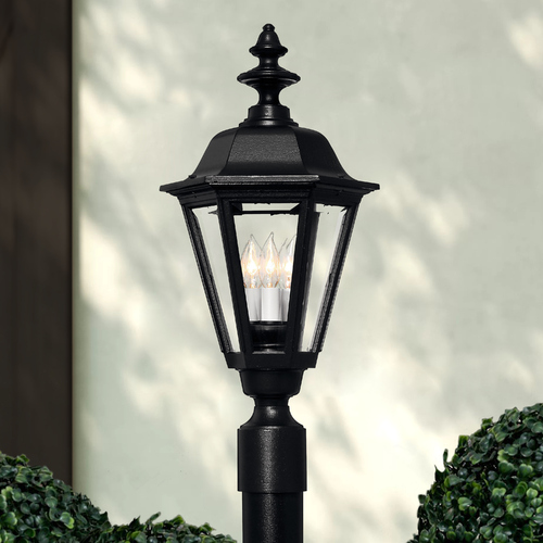 Hinkley Post Light with Clear Glass in Black Finish 1441BK
