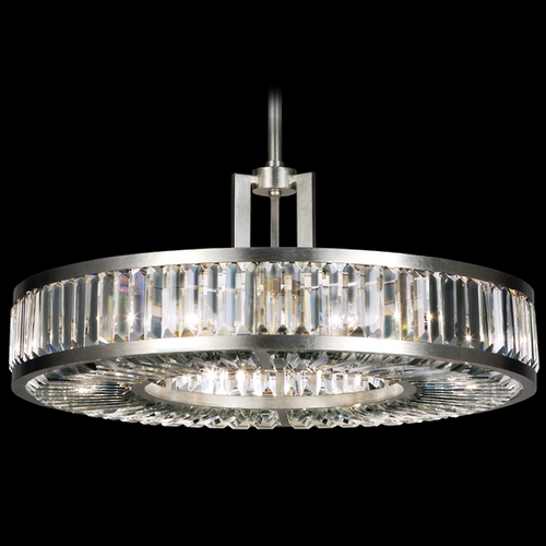 Fine Art Lamps Fine Art Lamps Crystal Enchantment Silver-Leafed Pendant Light with Drum Shade 815840ST