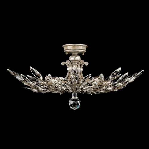 Fine Art Lamps Fine Art Lamps Crystal Laurel Antiqued Warm Silver Leaf Semi-Flushmount Light 753440ST