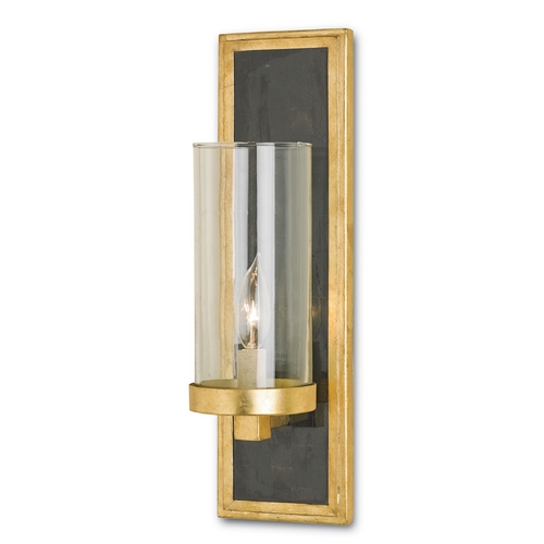 Currey and Company Lighting Currey and Company Lighting Gold Leaf / Black Penshell Crackle Sconce 5140