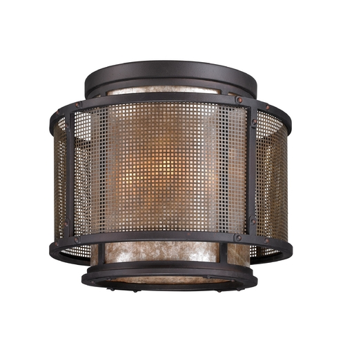 Troy Lighting Copper Mountain 14-Inch Mica Flush Mount in Graphite & Silver by Troy Lighting C3100