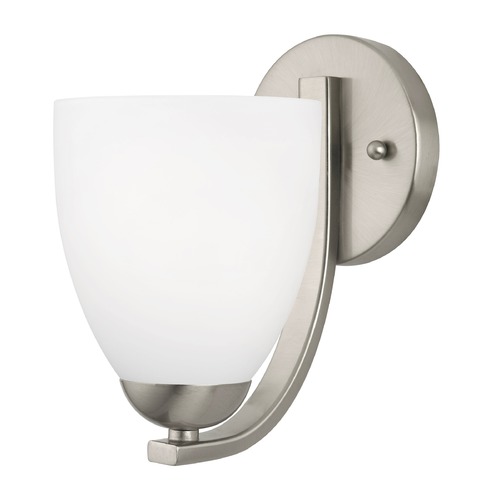 Design Classics Lighting Modern Sconce with Satin White Bell Glass 585-09 GL1028MB