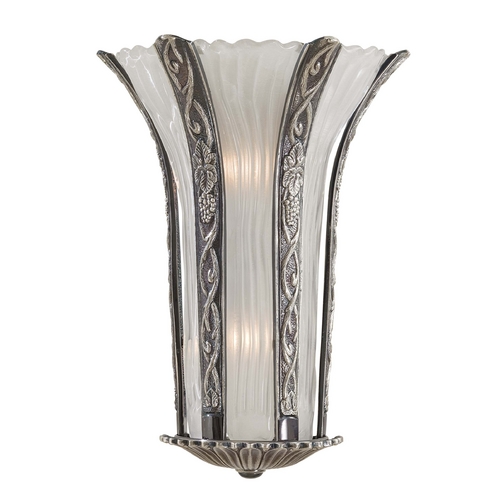 Metropolitan Lighting Sconce Wall Light with White Glass in Platinum Finish N950334-54B