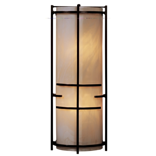 Hubbardton Forge Lighting Modern Sconce Wall Light with Art Glass in Bronze Finish 205910-SKT-05-CC0412