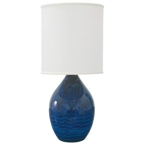 House of Troy Lighting Scatchard Stoneware Midnight Blue Table Lamp by House of Troy Lighting GS201-MID