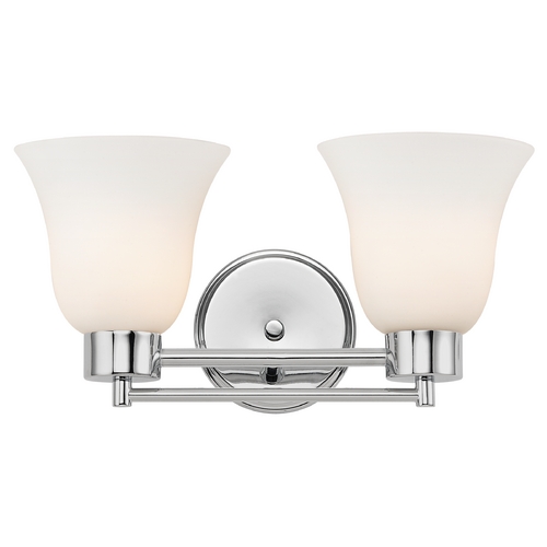 Design Classics Lighting Modern Bathroom Light with White Glass in Chrome Finish 702-26 GL9222-WH