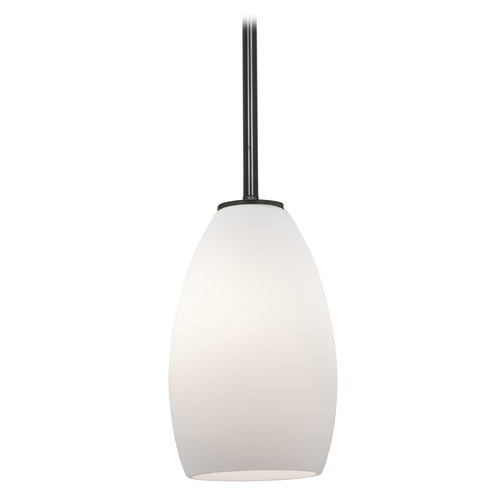 Access Lighting Modern Mini Pendant with White Glass by Access Lighting 28012-1R-ORB/OPL