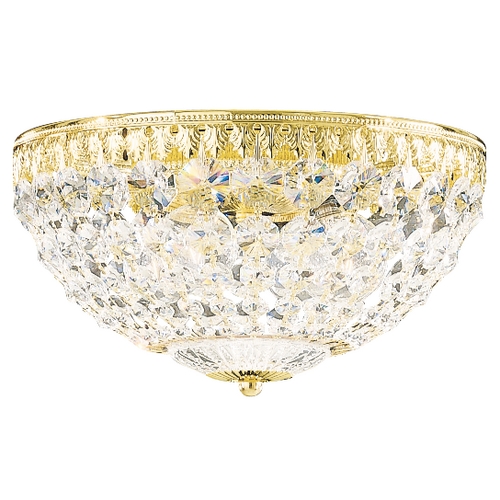 Gold 10Inch Crystal Flushmount Ceiling Fixture 156020L
