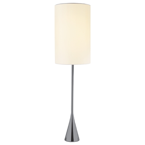 Adesso Home Lighting Modern Table Lamp with White Shade in Chrome Finish 4028-01