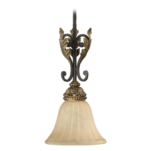 Quorum Lighting Rio Salado Toasted Sienna with Mystic Silver Mini Pendant with Bell Shade by Quorum Lighting 3157-44