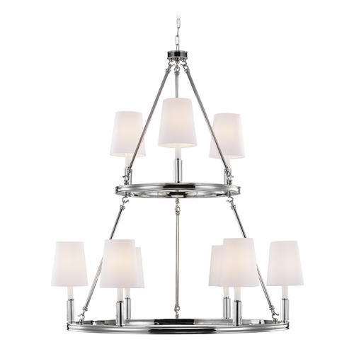 Visual Comfort Studio Collection Lismore 9-Light Chandelier in Polished Nickel by Visual Comfort Studio F2937/3+6PN