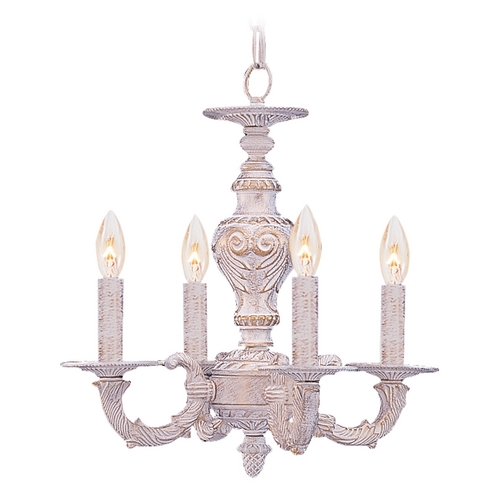 Crystorama Lighting Mini-Chandelier in Antique White Finish 5124-AW