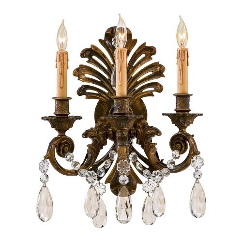 Metropolitan Lighting Crystal Sconce Wall Light in Oxidized Brass Finish N952013