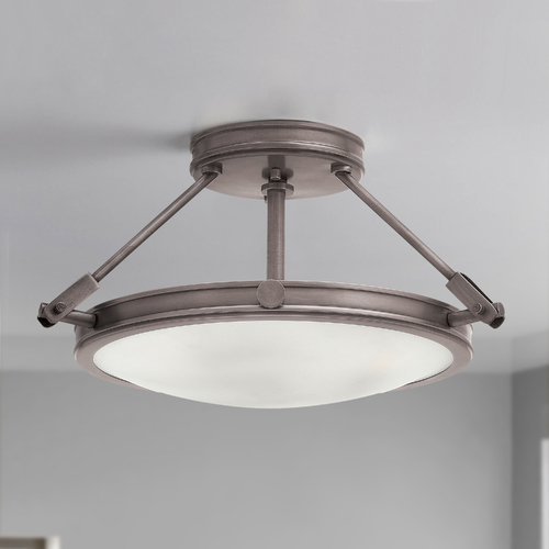 Hinkley Collier 16.50-Inch Antique Nickel Semi-Flush Mount by Hinkley Lighting 3381AN
