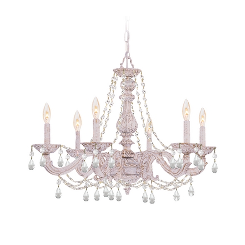 Crystorama Lighting Sutton Crystal Chandelier in Antique White by Crystorama Lighting 5026-AW-CL-SAQ