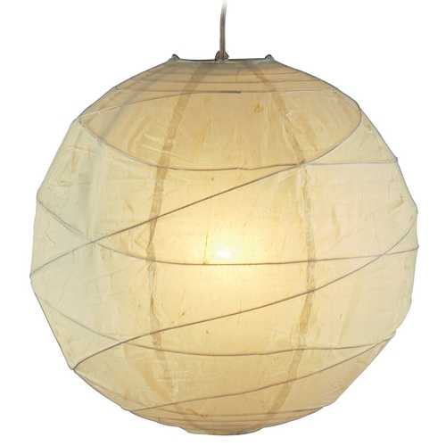 Adesso Home Lighting Plug-In Pendant Light with Beige / Cream Paper Shade and Switch 4160-12