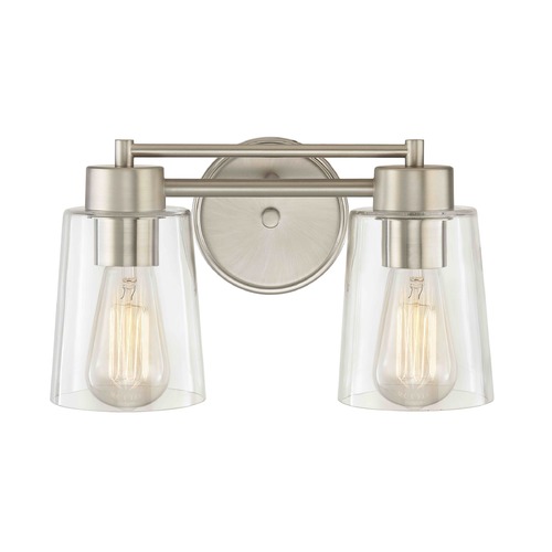 Design Classics Lighting Satin Nickel Bathroom Light 702-09 GL1027-CLR