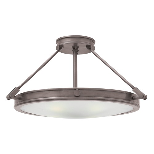 Hinkley Collier 22-Inch Antique Nickel Semi-Flush Mount by Hinkley Lighting 3382AN