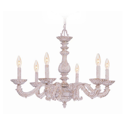Crystorama Lighting Sutton Crystal Chandelier in Antique White by Crystorama Lighting 5126-AW