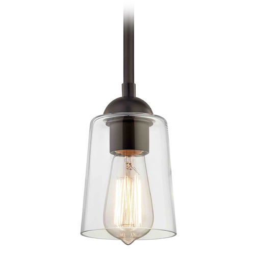 Design Classics Lighting Bronze Mini-Pendant Light with Cone Shade 581-220 GL1027-CLR