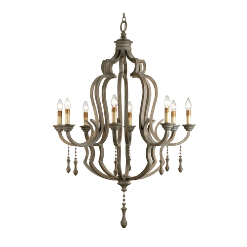 Currey and Company Lighting Waterloo Chandelier in Washed Gray by Currey & Company 9010