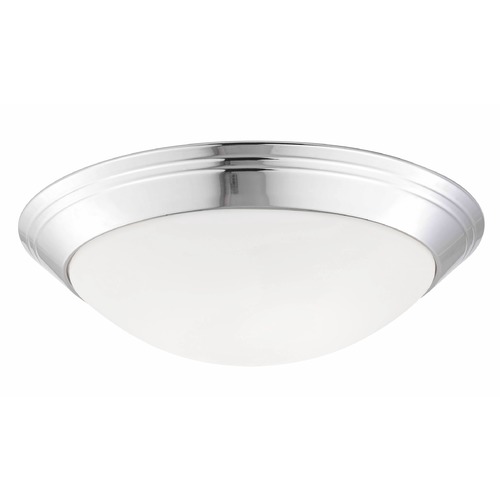 Design Classics Lighting Chrome Flush Mount Ceiling Light 14-Inch Wide 1014-26/W