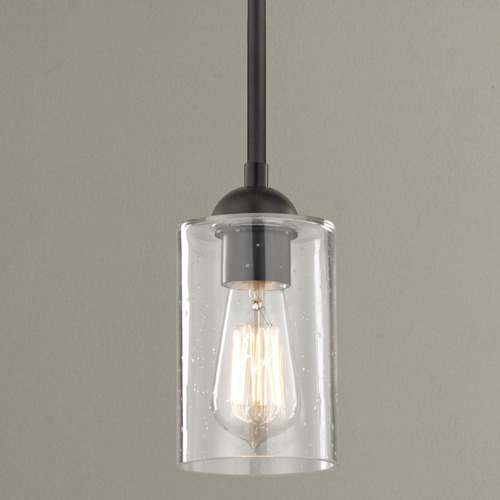Design Classics Lighting Industrial Seeded Glass Mini Pendant Light Bronze 581-220 GL1041C