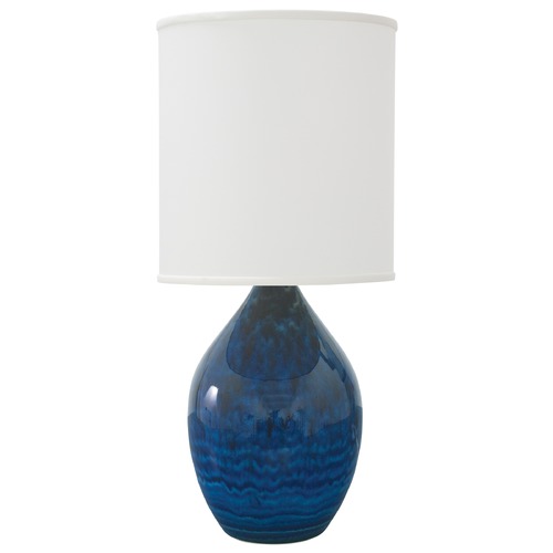 House of Troy Lighting Scatchard Stoneware Midnight Blue Table Lamp by House of Troy Lighting GS401-MID