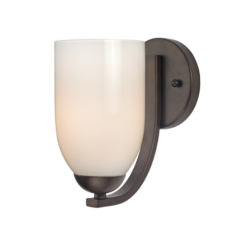 Design Classics Lighting Bronze Wall Sconce with Opal White Dome Glass 585-220 GL1024D