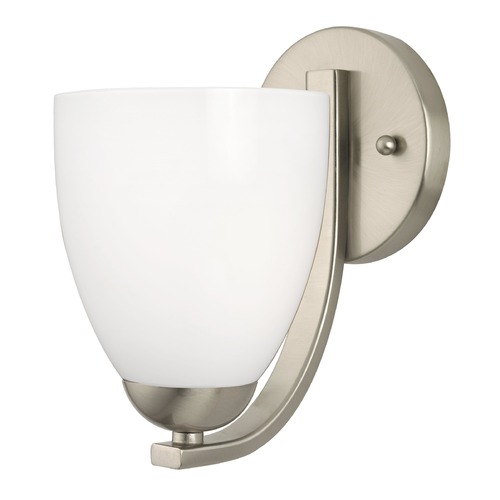 Design Classics Lighting Modern Wall Sconce with Opal White Bell Glass 585-09 GL1024MB