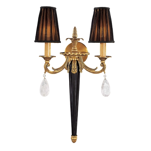 Metropolitan Lighting Sconce Wall Light with Black Shades in French Gold Finish N950492