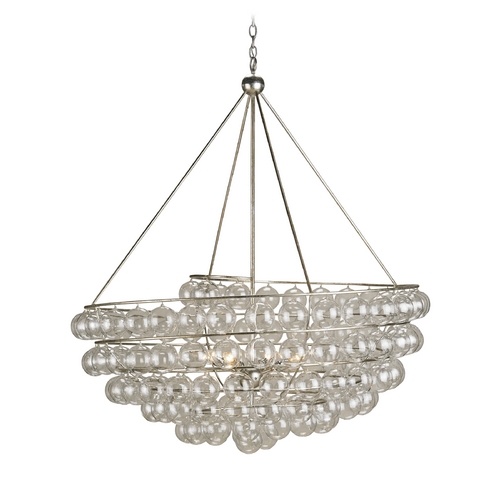 Currey and Company Lighting Pendant Light in Contemporary Silver Leaf Finish 9002
