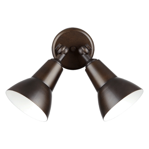 Quorum Lighting Exterior Double Flood Wall Light in Oiled Bronze with White Interior by Quorum Lighting 690-2-86