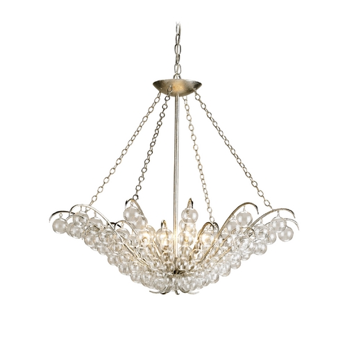 Currey and Company Lighting Pendant Light in Contemporary Silver Leaf Finish 9000