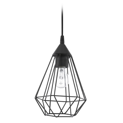 Eglo Lighting Eglo Tarbes Matte Black Mini-Pendant Light with Bowl / Dome Shade 94187A