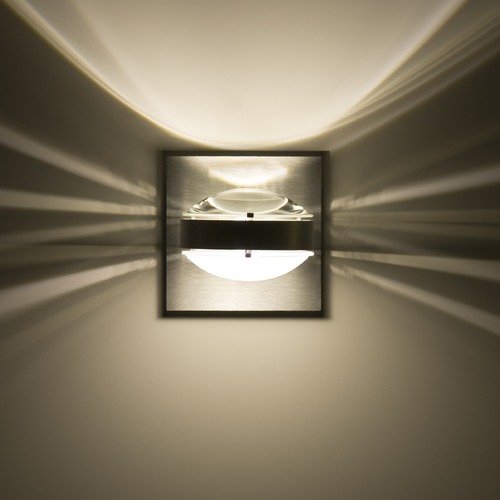 Besa Lighting Besa Lighting Optos Frosted Glass Brushed Aluminum LED Sconce OPTOS1W-CLFR-LED-BA