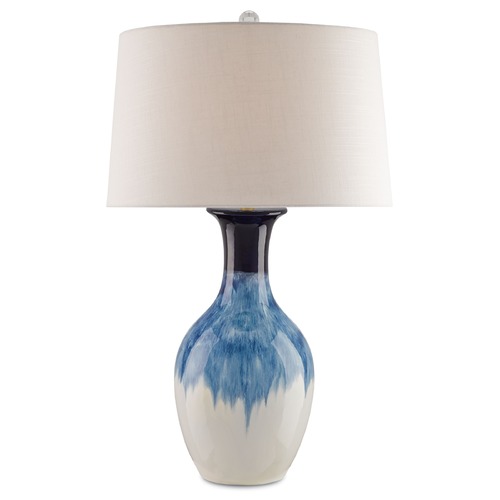 Currey and Company Lighting Currey and Company Fete Cobalt Table Lamp with Drum Shade 6226