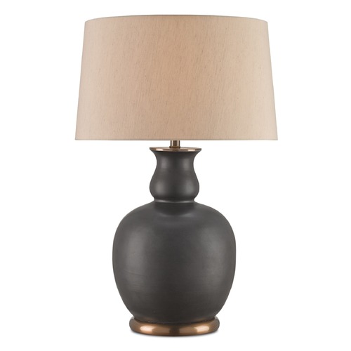 Currey and Company Lighting Currey and Company Ultimo Matte Black/antique Brass Table Lamp with Empire Shade 6244