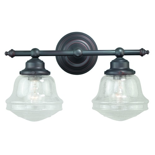 Vaxcel Lighting Seeded Glass Bathroom Light Oil Rubbed Bronze by Vaxcel Lighting W0189