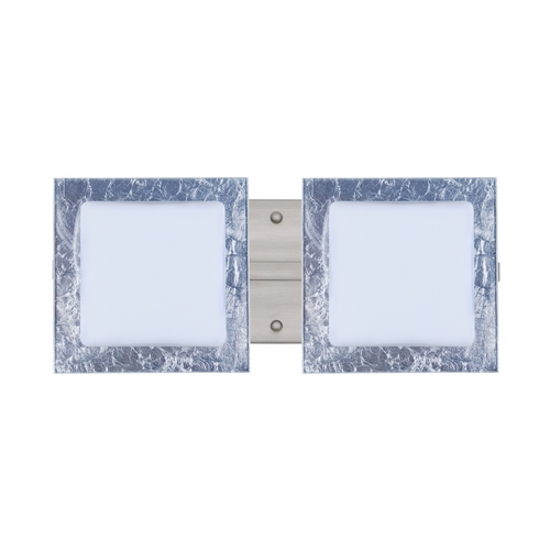 Besa Lighting Modern Bathroom Light Silver Glass Satin Nickel by Besa Lighting 2WS-7735SF-SN