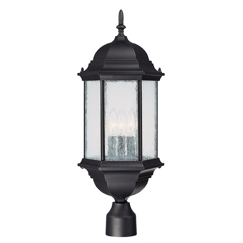 Capital Lighting Main Street Outdoor Post Lantern in Black by Capital Lighting 9837BK