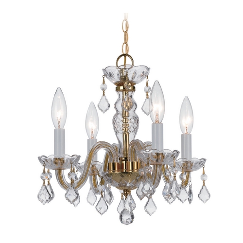 Crystorama Lighting Traditional Crystal Mini-Chandelier in Polished Brass by Crystorama Lighting 1064-PB-CL-MWP