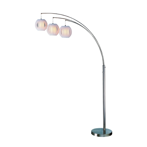 Lite Source Lighting Modern Arc Lamp with White in Polished Steel by Lite Source Lighting LSF-8871PS/WHT