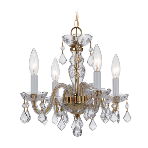 Crystorama Lighting Traditional Crystal Mini-Chandelier in Polished Brass by Crystorama Lighting 1064-PB-CL-S