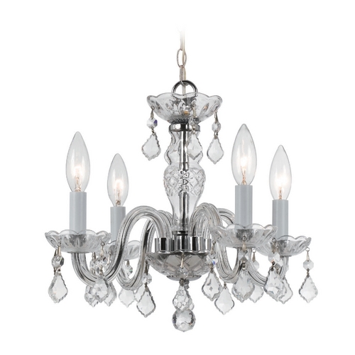 Crystorama Lighting Traditional Crystal Mini-Chandelier in Polished Chrome by Crystorama Lighting 1064-CH-CL-MWP