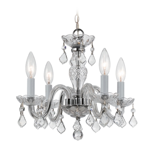 Crystorama Lighting Traditional Crystal Mini-Chandelier in Polished Chrome by Crystorama Lighting 1064-CH-CL-S